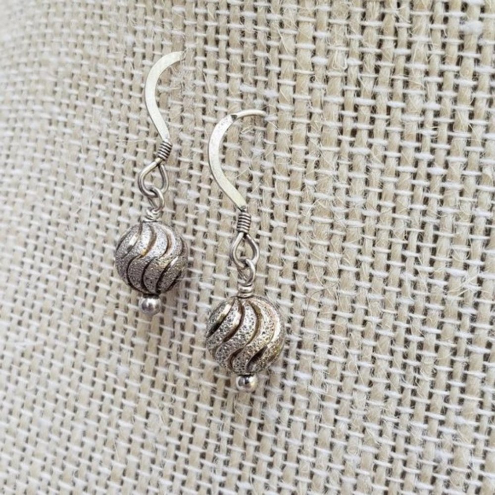 Sterling Silver Ball Dangling Earrings
